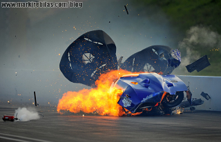 Illustration for article titled Here Are A Bunch Of Photos Of A Fiery NHRA Crash